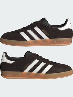 adidas Gazelle Sneakers in Brown with White Stripes Men’s 8 Womens 9 NWT 🐻
